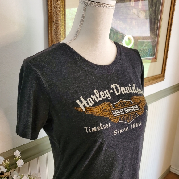 Harley Davidson women's tee shirt grey large - Picture 2 of 13